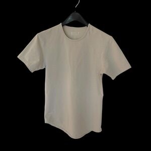 BYLT Premium Basics Lux Drop Cut T-Shirt Mens Small Tan Khaki Short Sleeve Tee